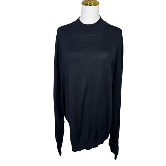 Pronto Uomo Silk Cotton Mock Neck Thin Sweater US Mens 3XL Tall - Picture 1 of 7